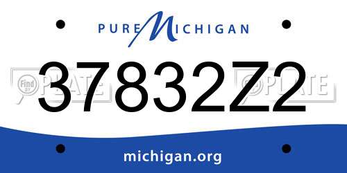 37832Z2 Michigan License Plate