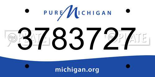 3783727 Michigan License Plate