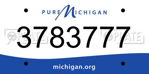 3783777 Michigan License Plate