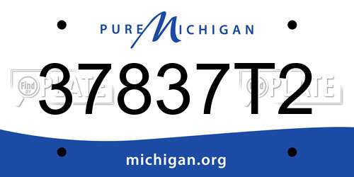 37837T2 Michigan License Plate