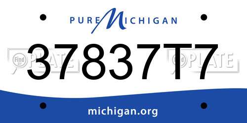 37837T7 Michigan License Plate