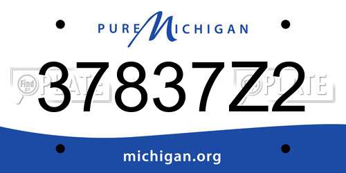 37837Z2 Michigan License Plate