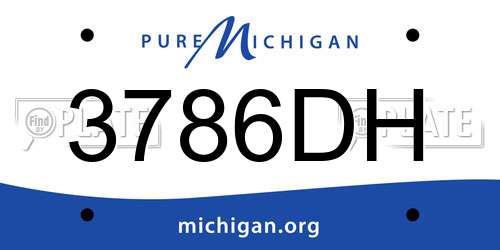 3786DH Michigan License Plate