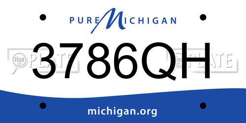 3786QH Michigan License Plate