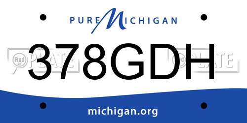 378GDH Michigan License Plate