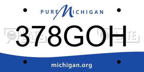 378GOH Michigan License Plate