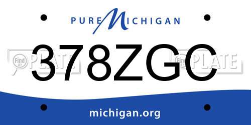378ZGC Michigan License Plate