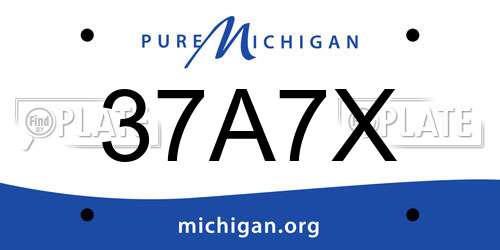37A7X Michigan License Plate