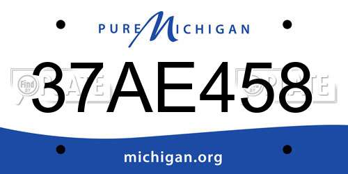 37AE458 Michigan License Plate