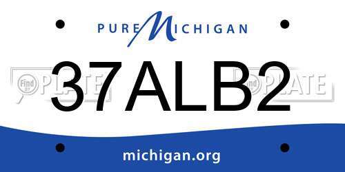 37ALB2 Michigan License Plate