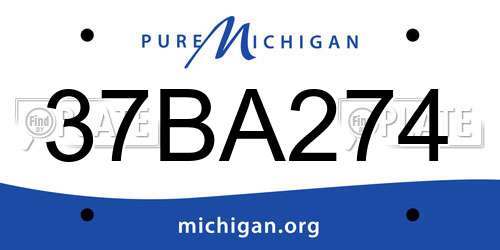 37BA274 Michigan License Plate