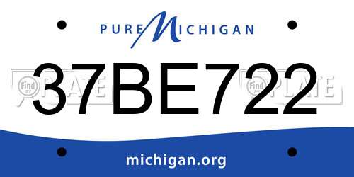 37BE722 Michigan License Plate