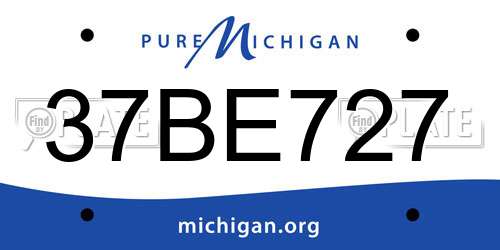 37BE727 Michigan License Plate