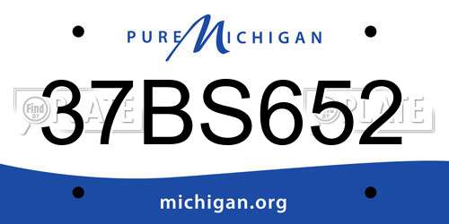 37BS652 Michigan License Plate