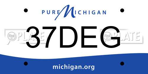 37DEG Michigan License Plate