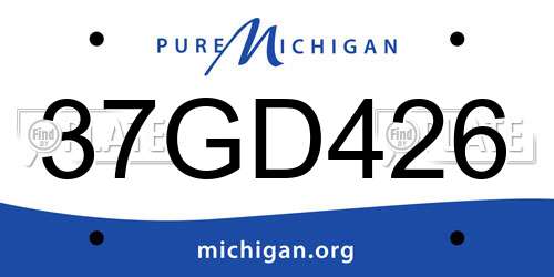 37GD426 Michigan License Plate