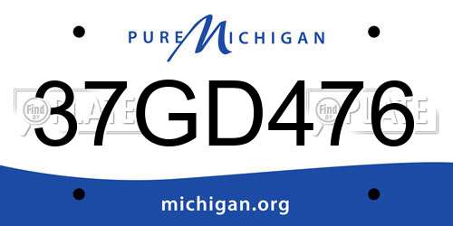 37GD476 Michigan License Plate