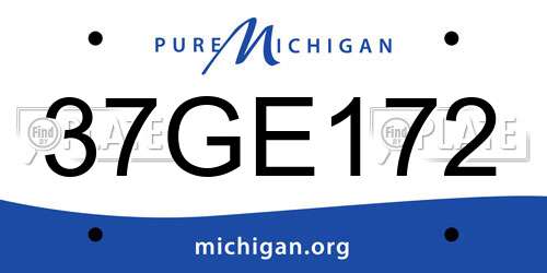 37GE172 Michigan License Plate