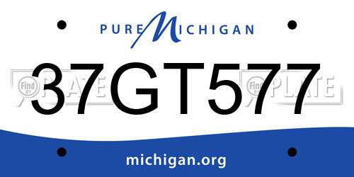 37GT577 Michigan License Plate
