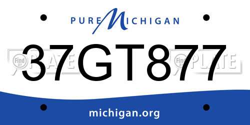 37GT877 Michigan License Plate