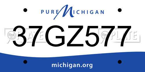 37GZ577 Michigan License Plate