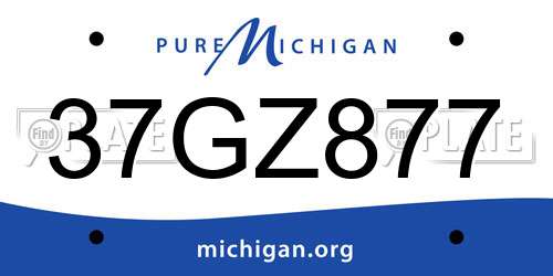 37GZ877 Michigan License Plate