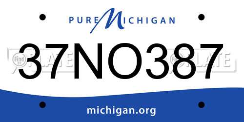 37NO387 Michigan License Plate