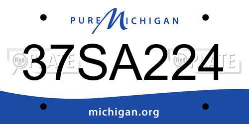 37SA224 Michigan License Plate