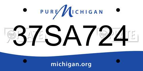 37SA724 Michigan License Plate