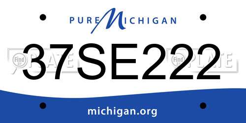 37SE222 Michigan License Plate