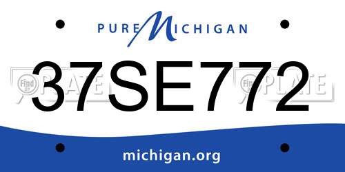 37SE772 Michigan License Plate