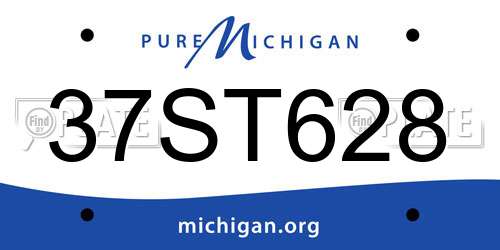 37ST628 Michigan License Plate
