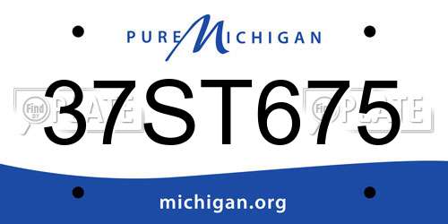 37ST675 Michigan License Plate