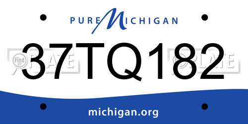 37TQ182 Michigan License Plate