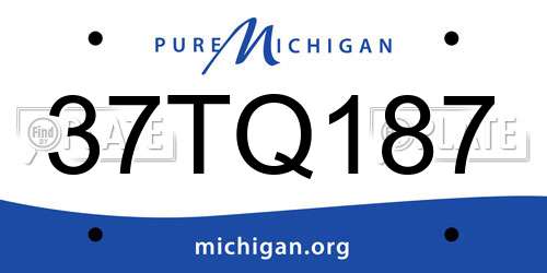 37TQ187 Michigan License Plate