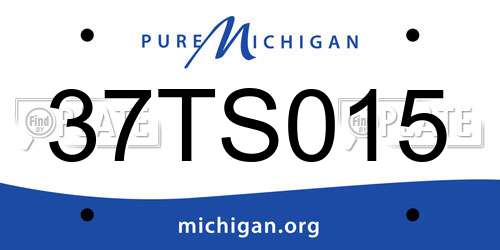 37TS015 Michigan License Plate