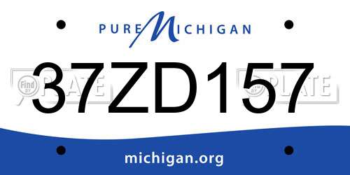 37ZD157 Michigan License Plate