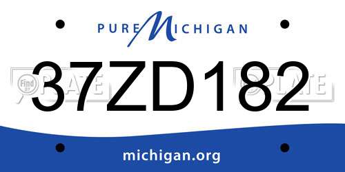 37ZD182 Michigan License Plate
