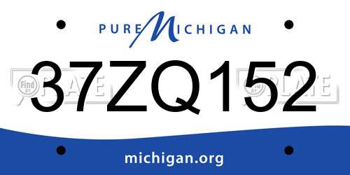 37ZQ152 Michigan License Plate