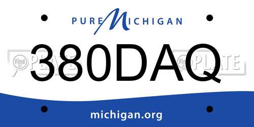 380DAQ Michigan License Plate