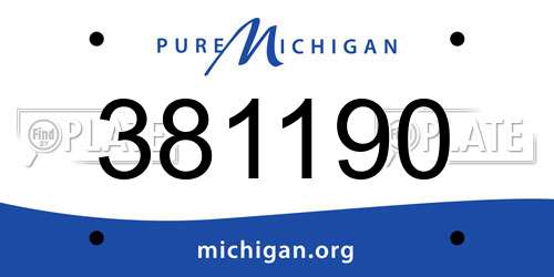 381190 Michigan License Plate