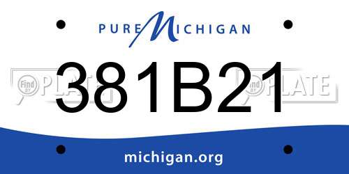 381B21 Michigan License Plate