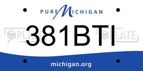 381BTI Michigan License Plate