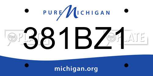 381BZ1 Michigan License Plate