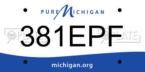 381EPF Michigan License Plate