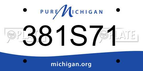 381S71 Michigan License Plate
