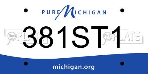381ST1 Michigan License Plate