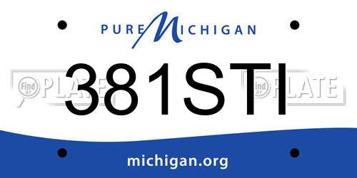 381STI Michigan License Plate