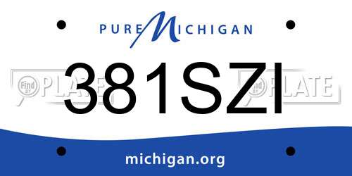 381SZI Michigan License Plate
