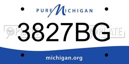 3827BG Michigan License Plate